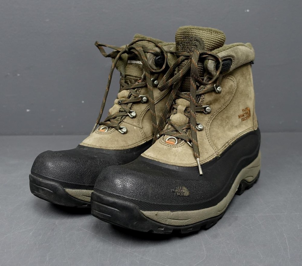 North Face Mens Size 13 Brown Suede Primaloft Insulated Winter Snow Boots