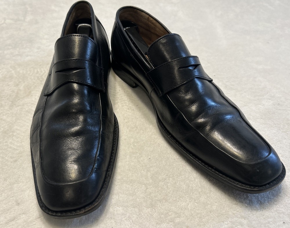 Johnston Murphy Men’s Shoes Size 11 M Black Loafers Slip On Sheepskin Penny