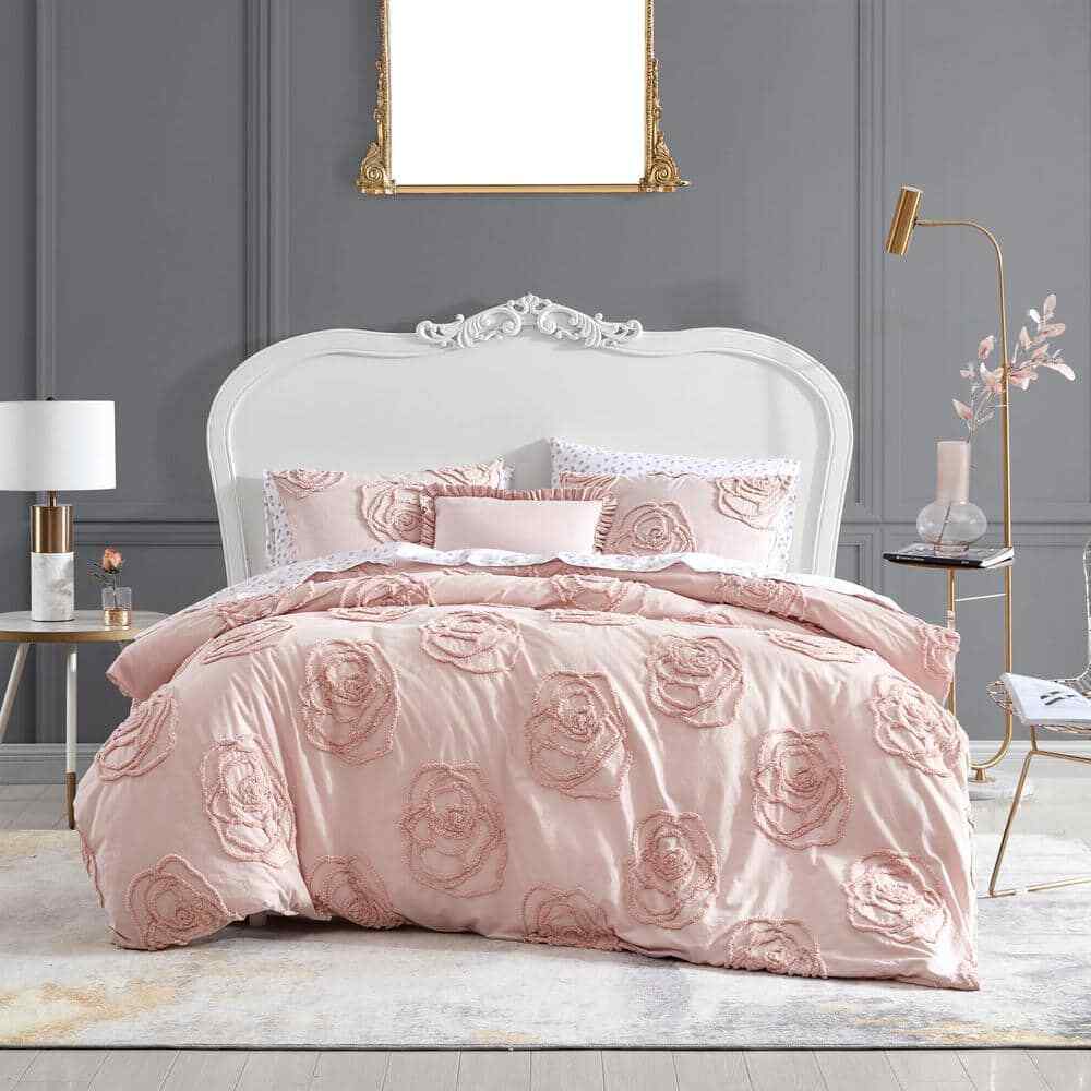 Rambling Rose 4-Piece Cotton King Duvet Cover Set