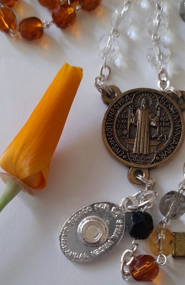 Garabandal Rosary with Virgin of Carmen relic - kissed by Mary