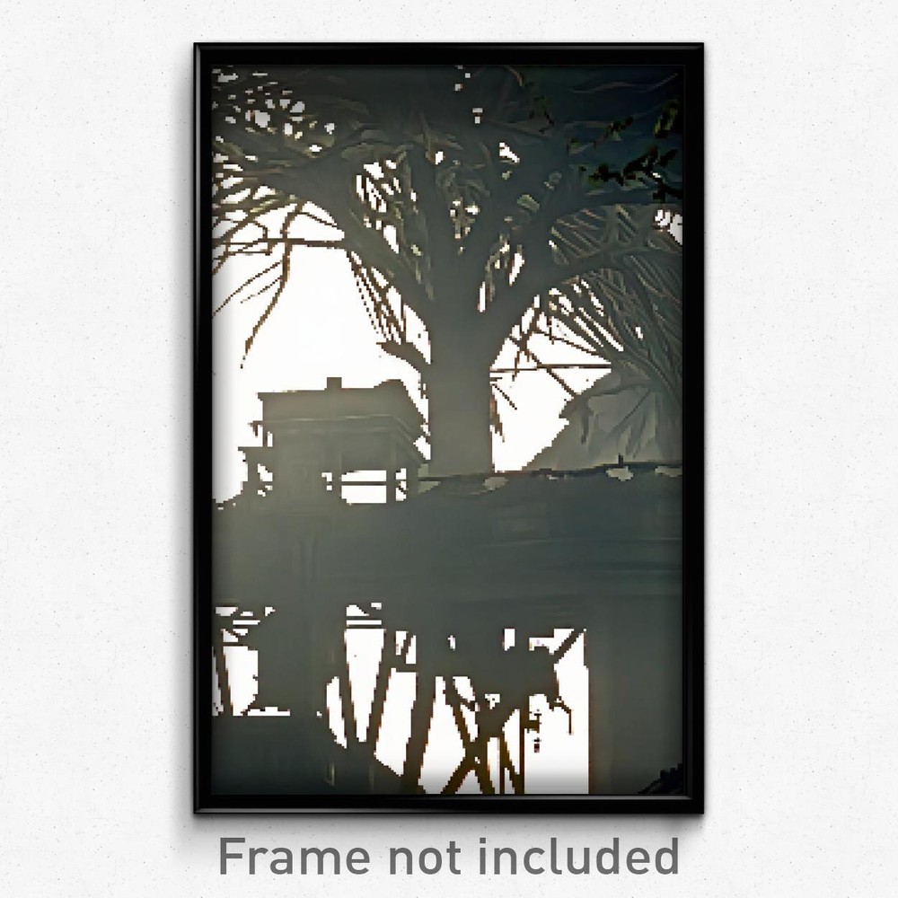 Psychedelic 8 Bit Pixel Art Grimy Rookery Video Game Poster