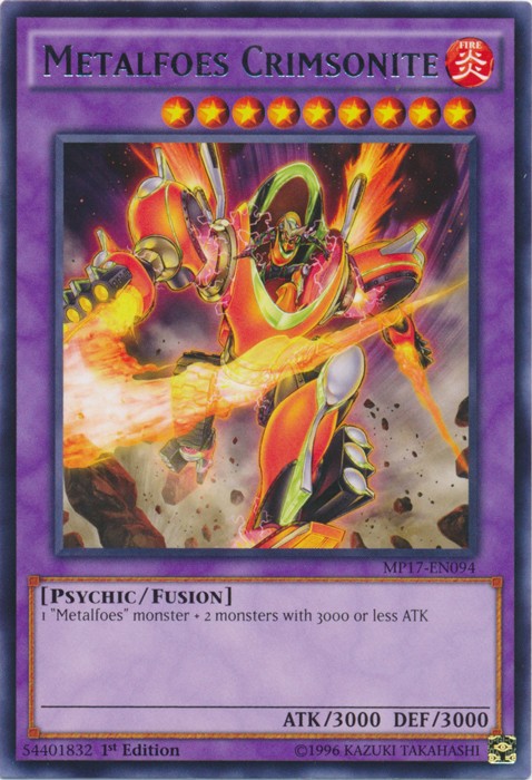 Metalfoes Crimsonite MP17-EN094 1st Edition Rare Near Mint TCG Card