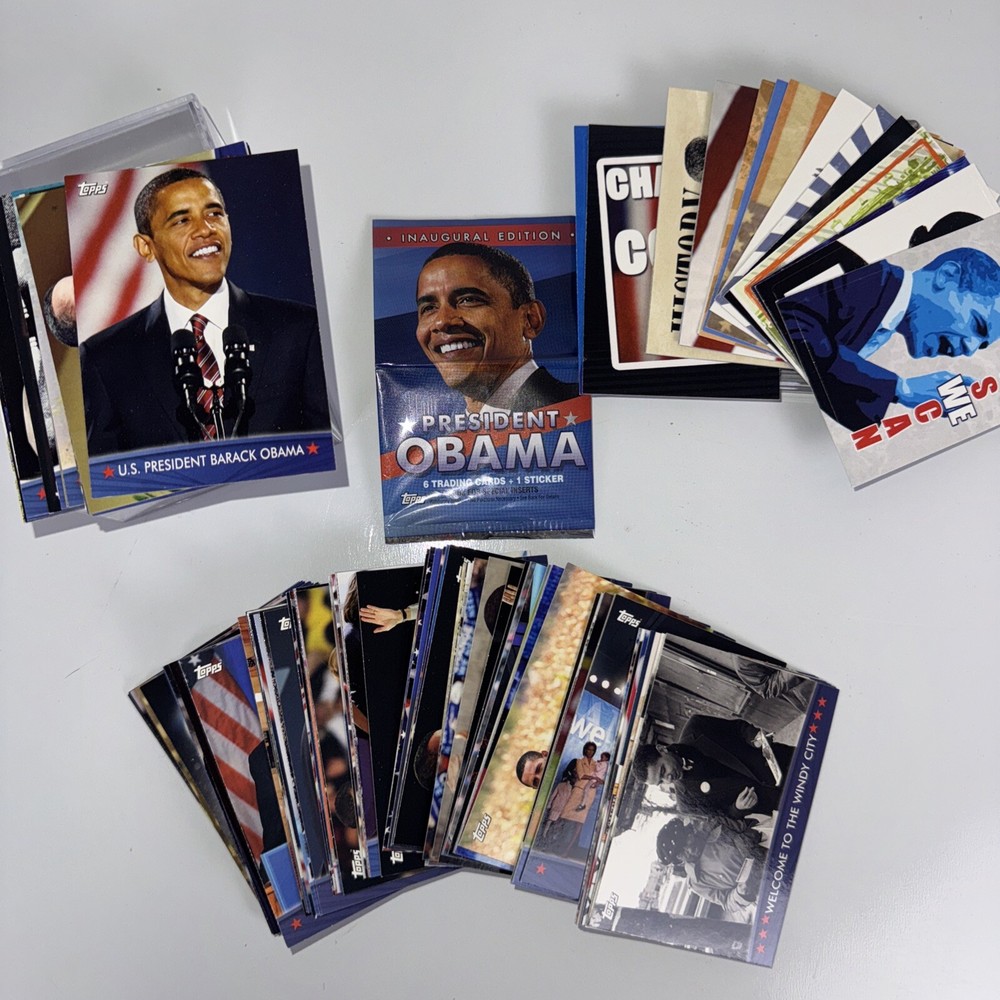 2008 Topps President BARACK OBAMA Rare 90 Card & 18 Sticker Complete Card Sets