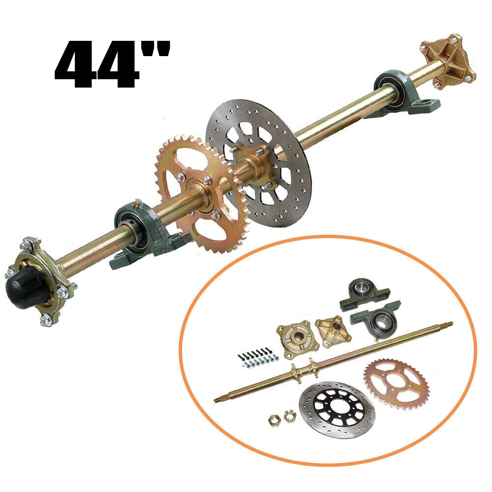 44-Inch Go Kart Rear Live Axle Kit with Shaft, Sprocket, and Pillow Block for ATV Quad Golf Cart