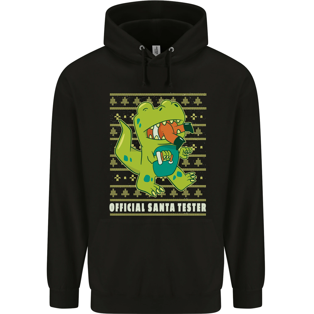 Christmas Official Santa T-Rex Dinosaur Mens 80% Cotton Hoodie