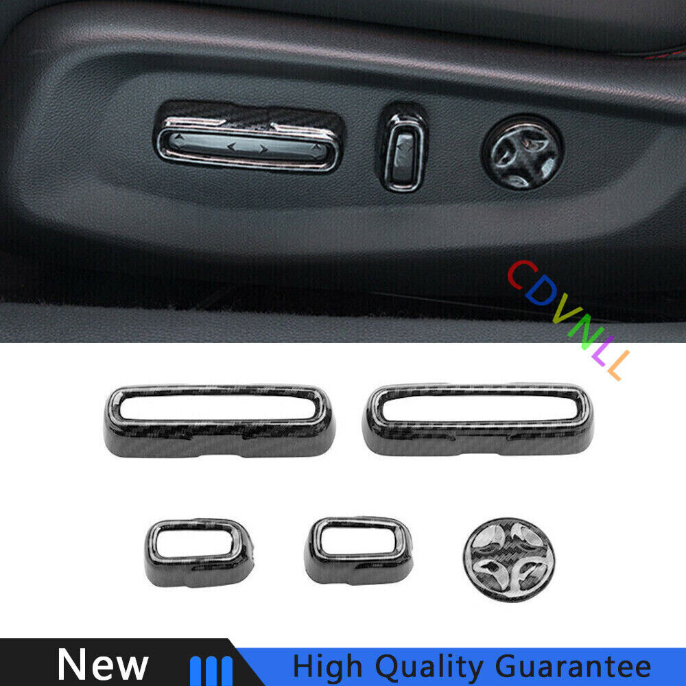 For Honda Accord 10th 2018-2022 Carbon Fiber Seat Button Handle Cover Trim 5PCS