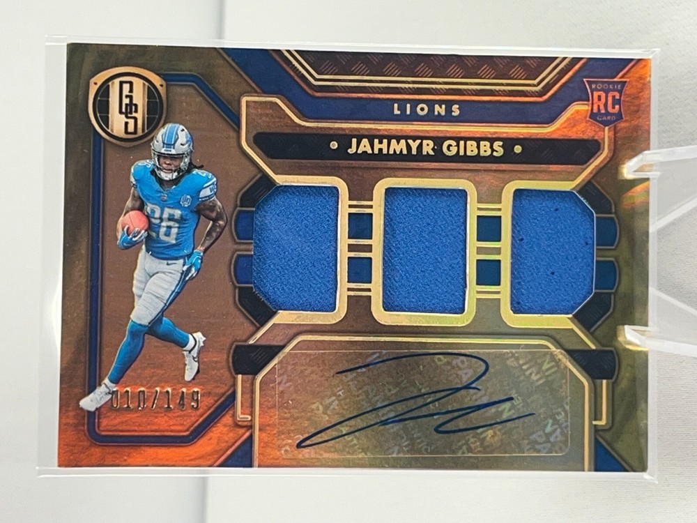 2023 Panini Gold Standard Jahmyr Gibbs Rookie Jersey Auto Triple /149
