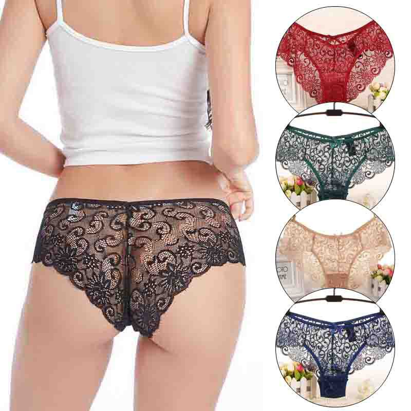 Womens Sexy Lace Brief G-String Sexy Lingerie Panties Hollow Seamless Underwear