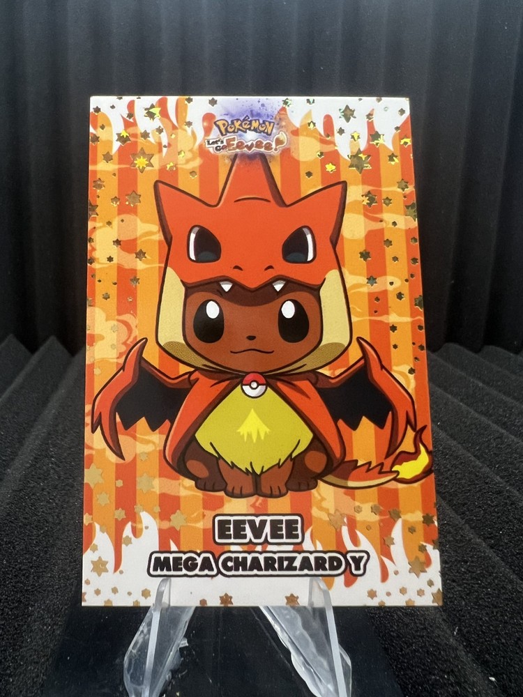 Eevee Charizard Y Poncho - Gold Box Hit Holo - Let's Go Eevee Database - Pokemon
