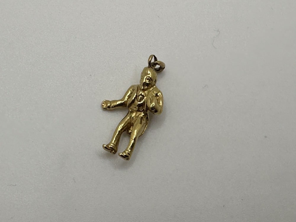 Hunchback Man Charm 18k Gold Good Luck Token Vintage Italian Gnome Pendant