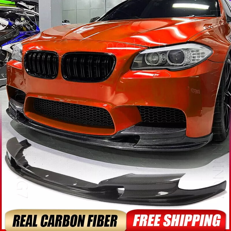 BMW 5 Series F10 M5 2011-2016 Genuine Carbon Fiber Front Bumper Lip Spoiler