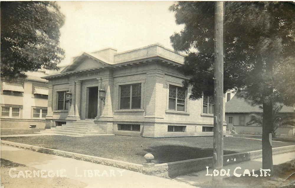 1921 Lodi California Carnegie Library occupation Postcard RPPC 25-946