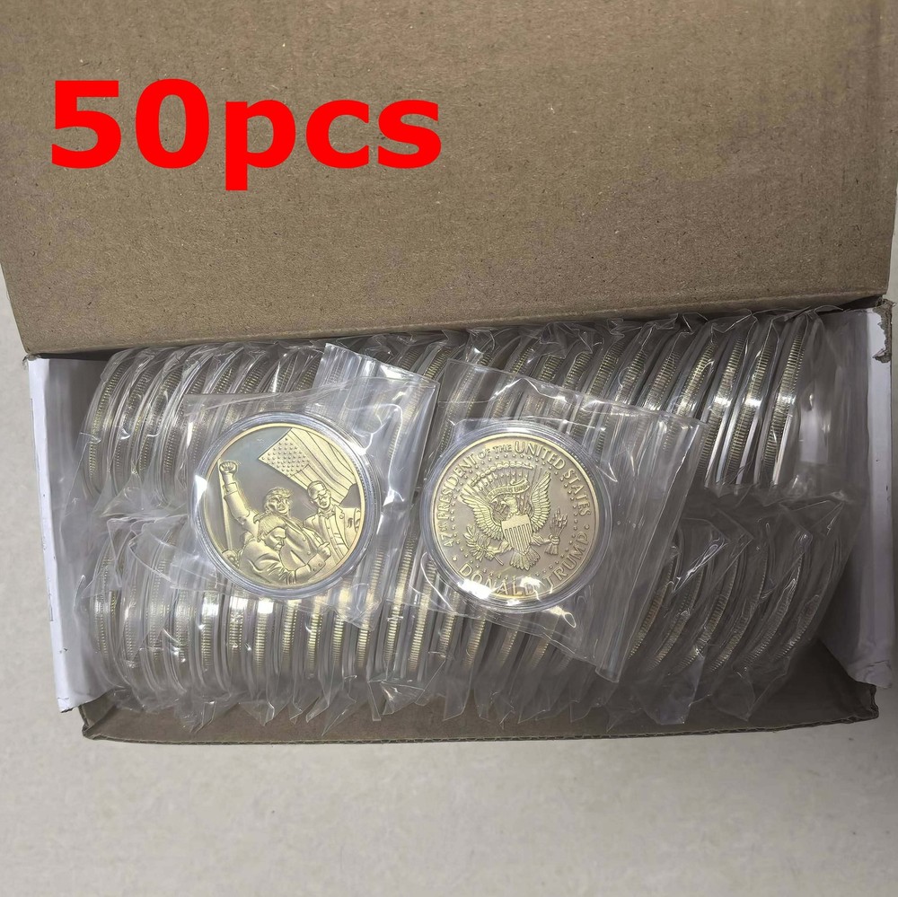50pcs Donald Trump Coin 2024 Shooting Collection Trump Assassinated Coins