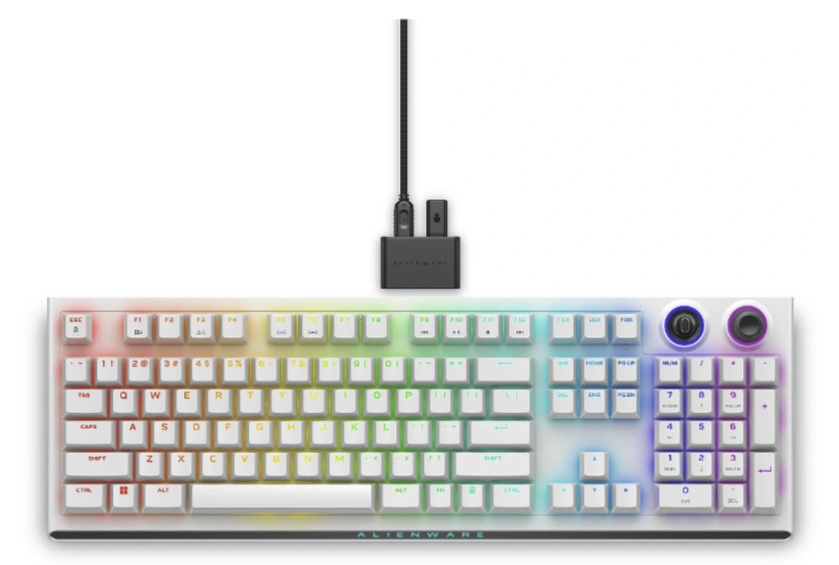 Alienware Tri-Mode Wireless Gaming Keyboard AW920K - Lunar Light (White)