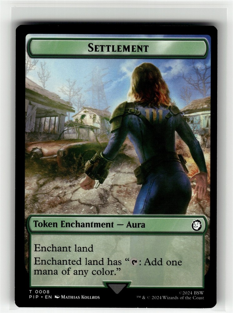 SETTLEMENT // HUMAN SOLDIER DOUBLE-SIDED Fallout Commander #8//3 PIP(NM+)(MTG)