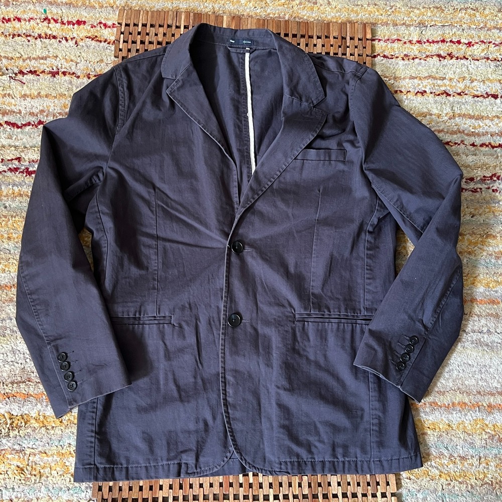 Gap Canvas Chore Jacket Coat Button Down Blue Grey Men's Size Large L