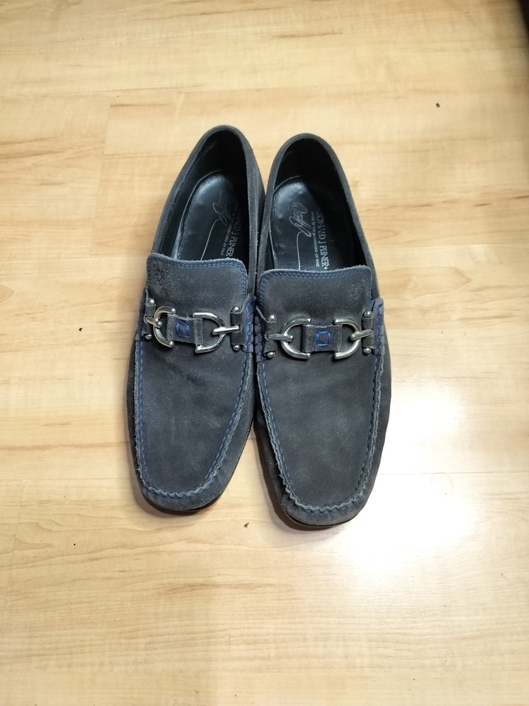 Donald J Pliner Chocolate Brown Suede Loafers Men's US Size 9 Made in Italy