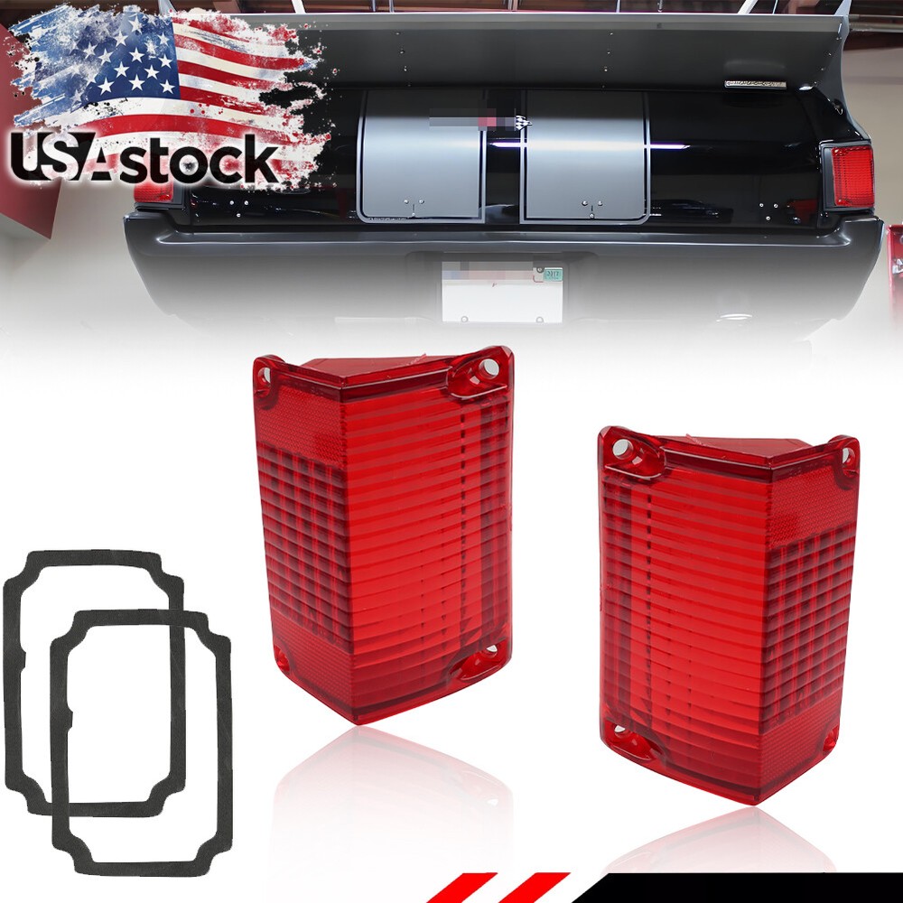 2X Red Rear Tail Light Lenses w/ Gasket For 1968-1969 El Camino & Chevelle Wagon