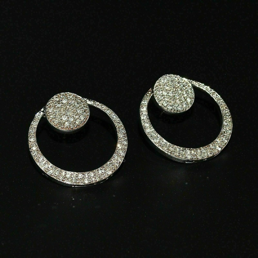 3Ct Round Cut Simulated Diamond Stud Earrings for Women in 14K White Gold Plated