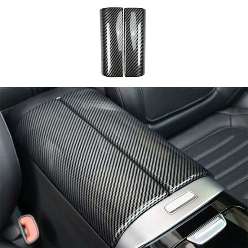 ABS Carbon Fiber Console Armrest Box Panel Decor Fit For Benz GLC X254 2023-2024