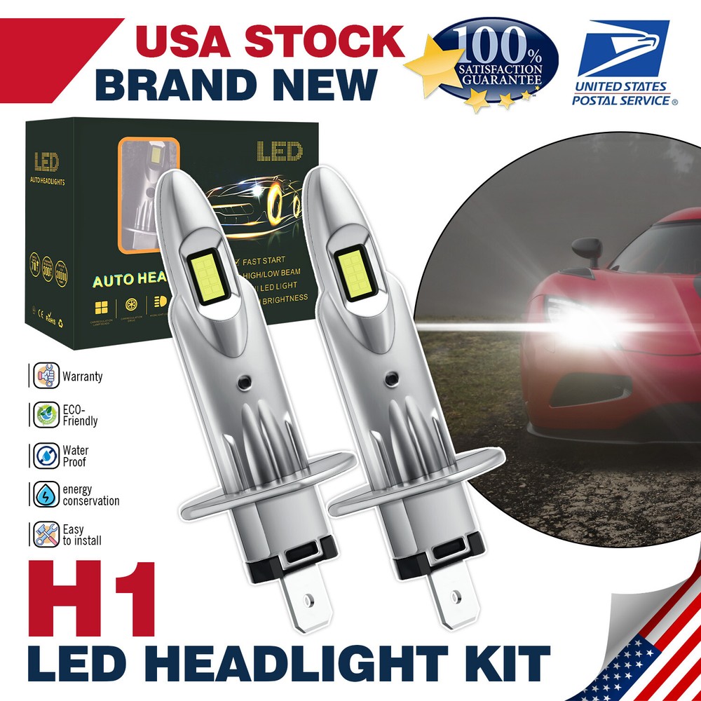 2Pcs H1 LED Headlight Modigt Bulbs Kit High Beam 6000K Super White Bright 100W