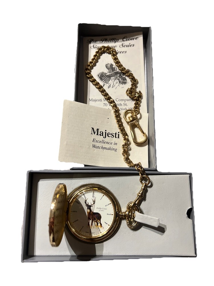 Majesti Pocket Watch Phillip Crowe Signature Series Whitetail Buck, Hunting