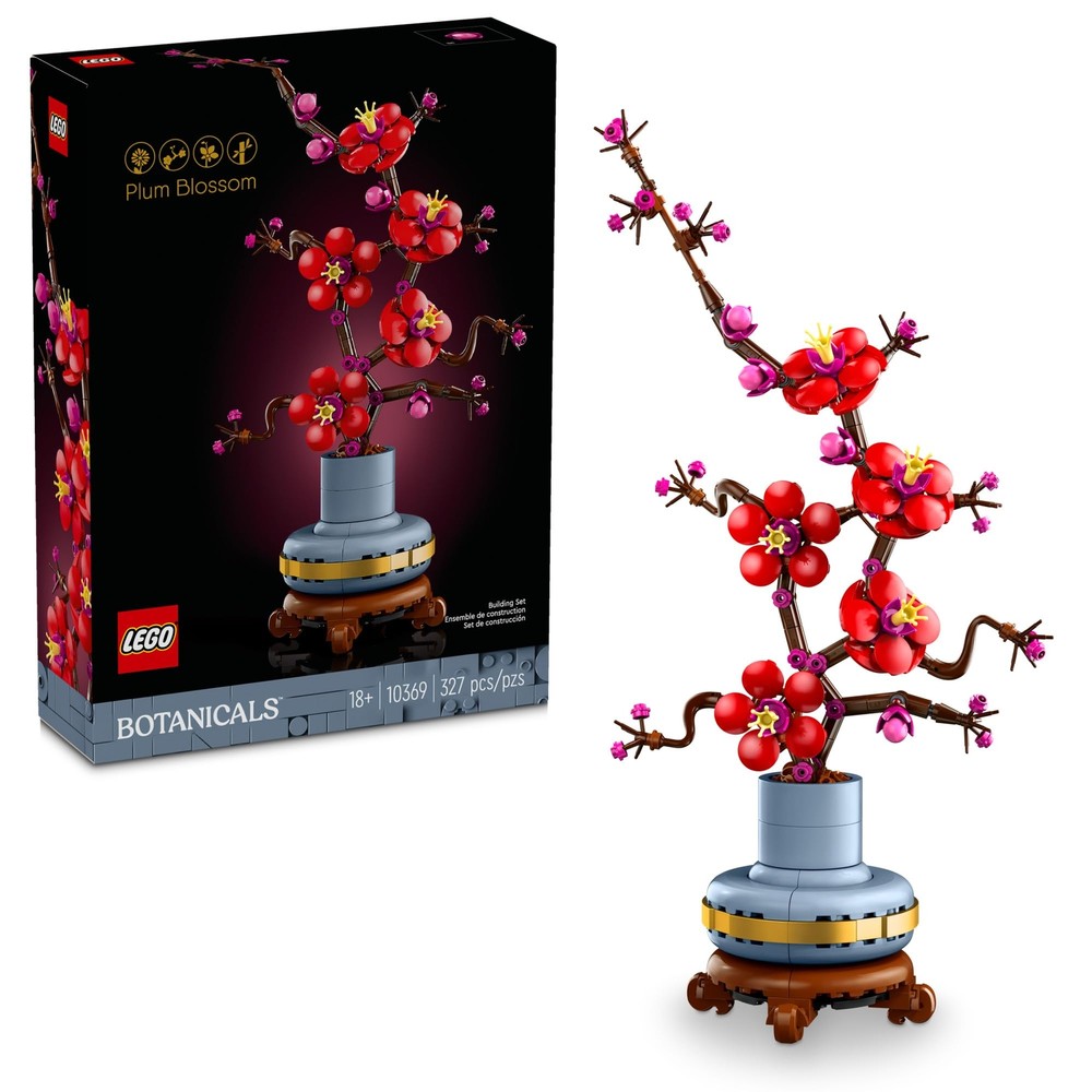 LEGO Icons Plum Blossom Flower Set for Home Décor – No Maintenance Gift Idea