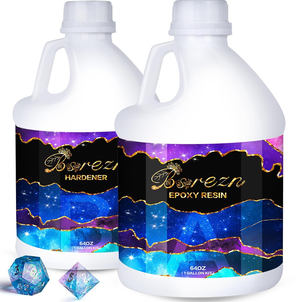 1 Gallon Epoxy Resin Kit, Crystal Clear Hard Casting Resin and Curing Agent H...