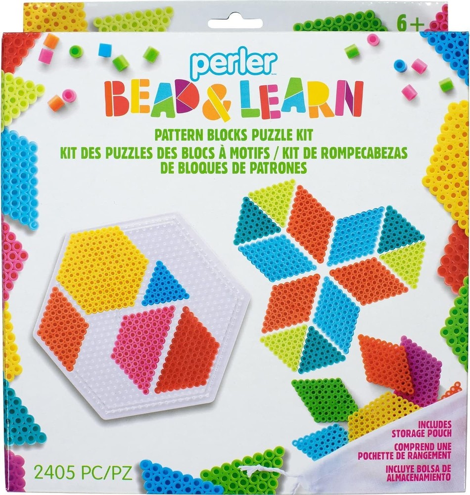 Perler Fuse Bead Craft Kit for Kids with Multicolor Pattern Blocks