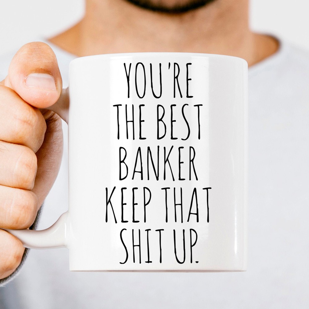 Taza de café banquero divertida taza banquero mejor banquero regalo banquero regalo cumpleaños banquero
