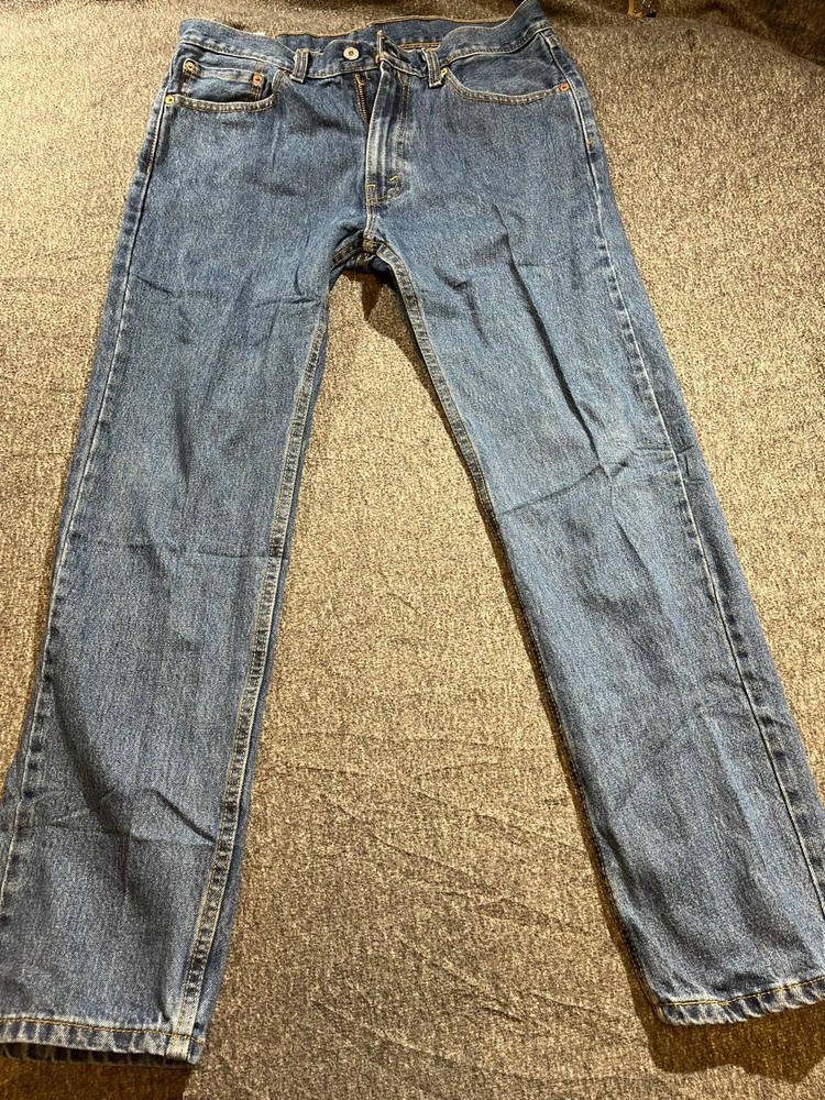 Levi's 505 Denim Jeans Men’s Blue Regular Fit Straight Leg Size 33x32