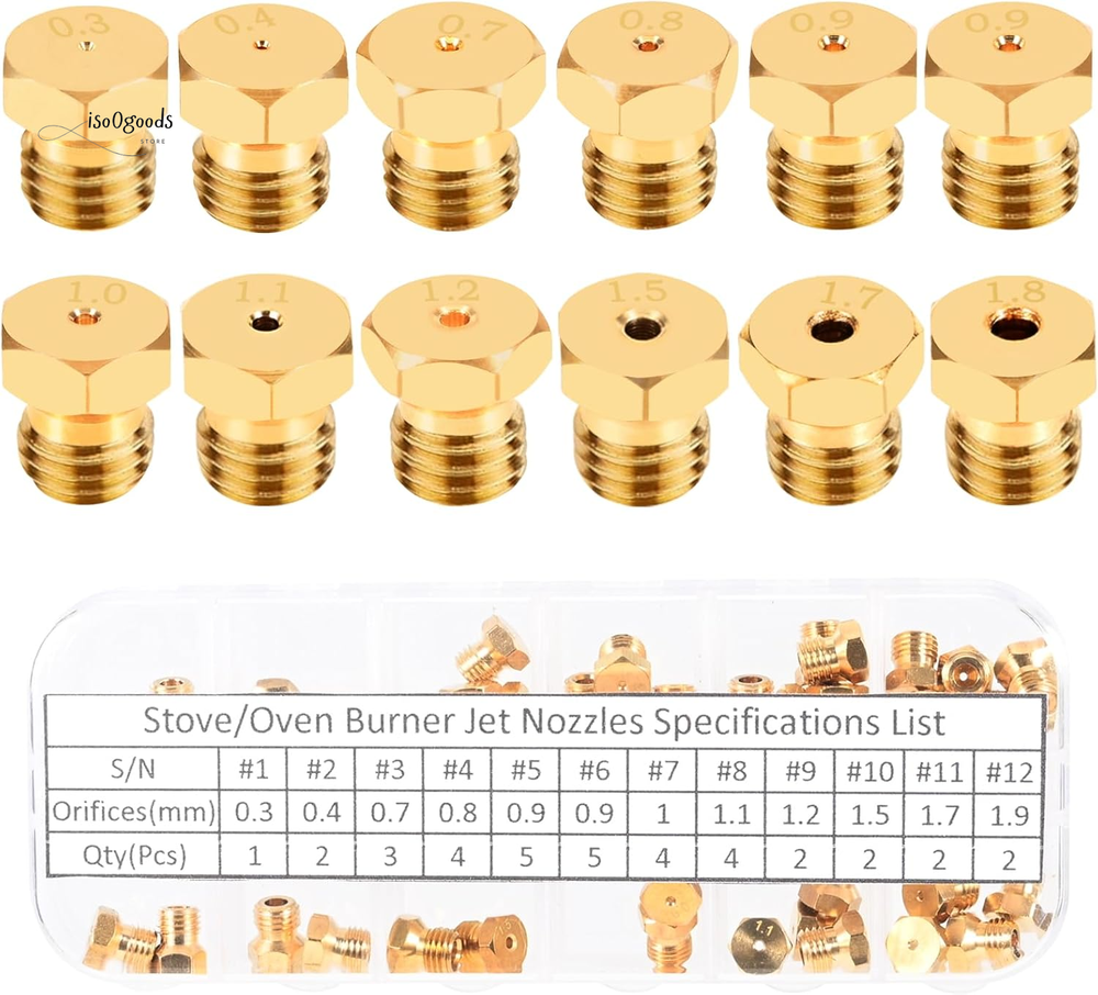 Range Stove Oven Orifice Conversion Kit Propane Lp Natural Gas Brass Jet Burner