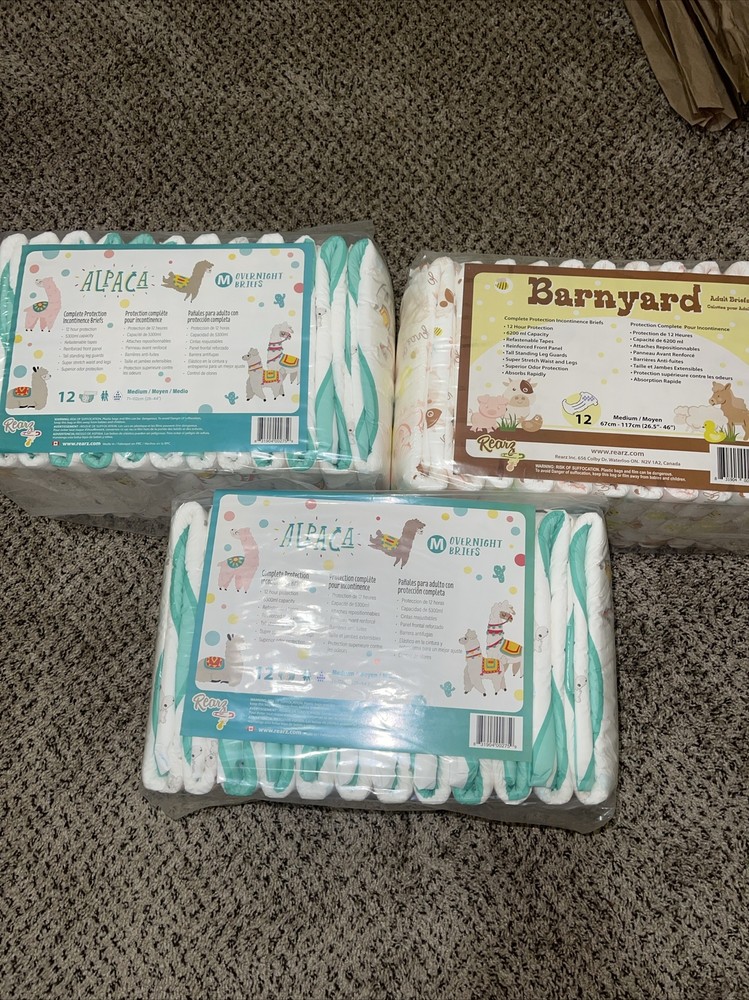Vintage Rearz Diapers Lot 3 Bags Size Medium Christmas Sale Deal-image