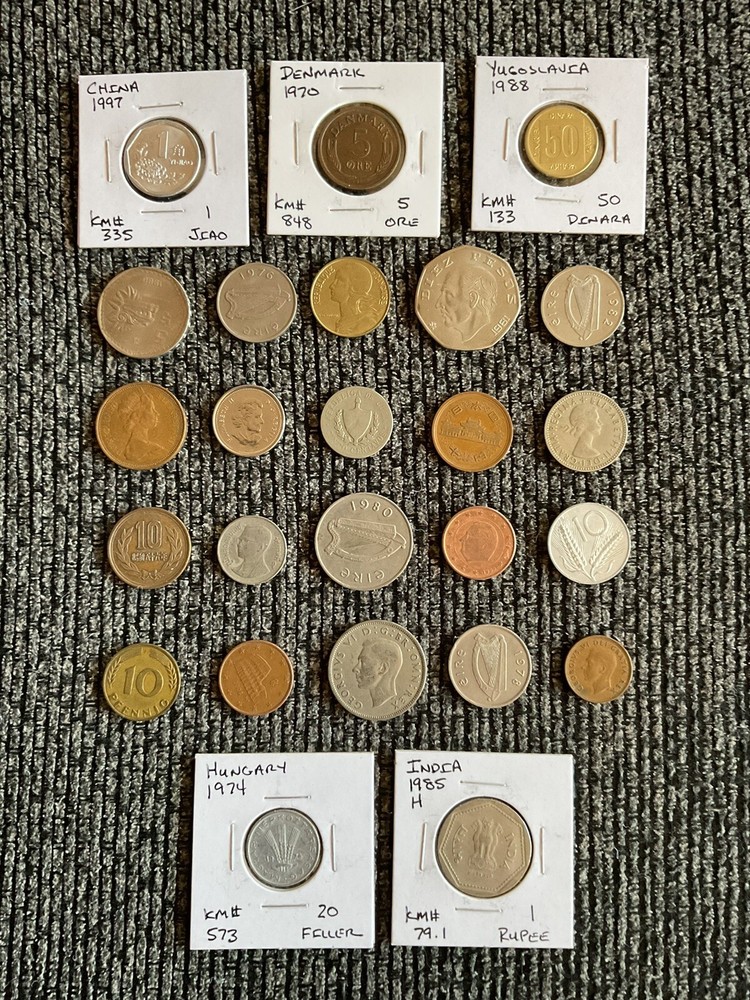 Collectible Junk Drawer Coin Lot WORLD COINS 25 TOTAL NICE