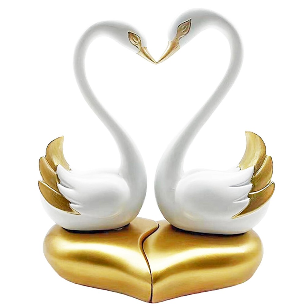 Swan Statues,Couple's Home Decorations for Living Room,Lovers Sculpture,Anima...