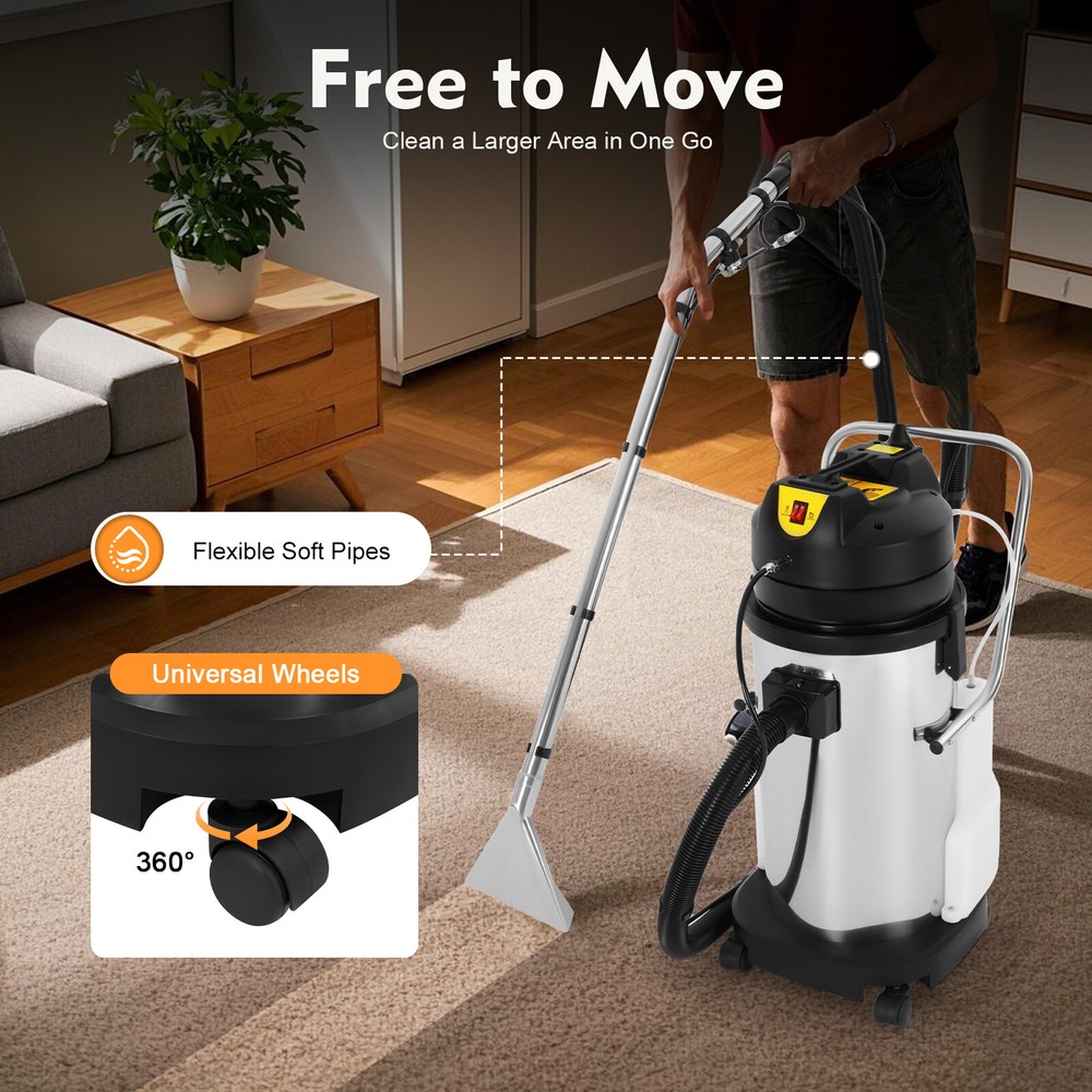 110V 40L Heavy-Duty Carpet Cleaner and Floor Vacuum Machine