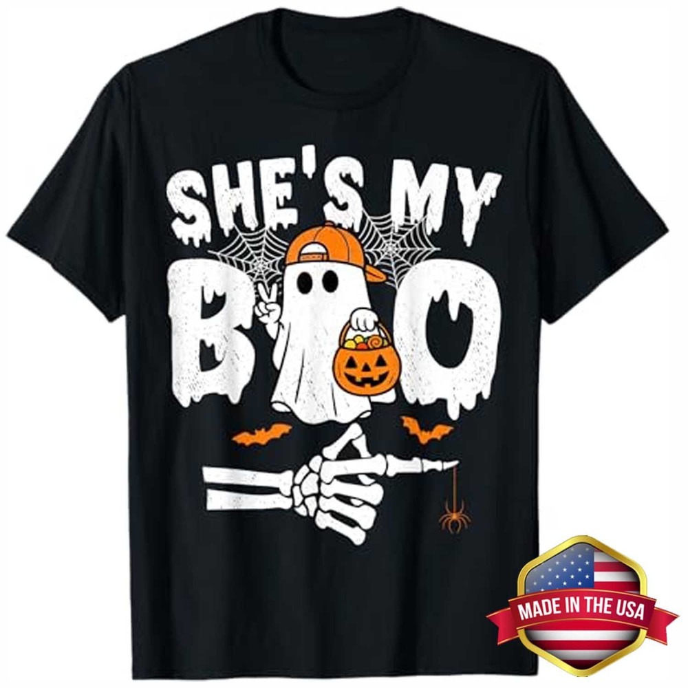 He's My Boo Matching Couple Halloween Couples She's My Boo T-Shirt Gifts