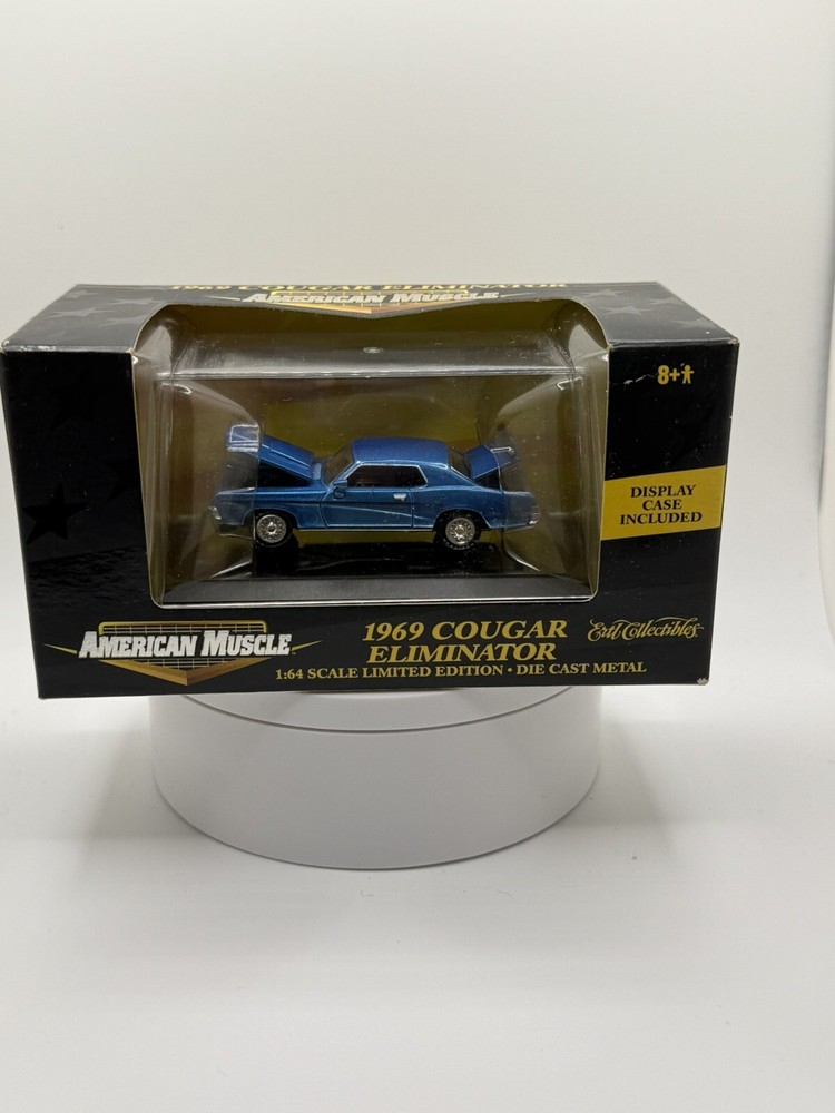 2000 American Muscle 32344 Blue 1969 Cougar Eliminator 1:64 Scale Die Cast Car