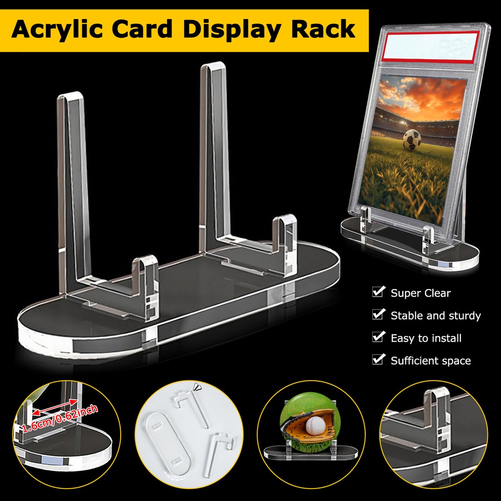 2-20X Picture Easel Stand Acrylic Plate Holder Sports Trading Card Display Stand