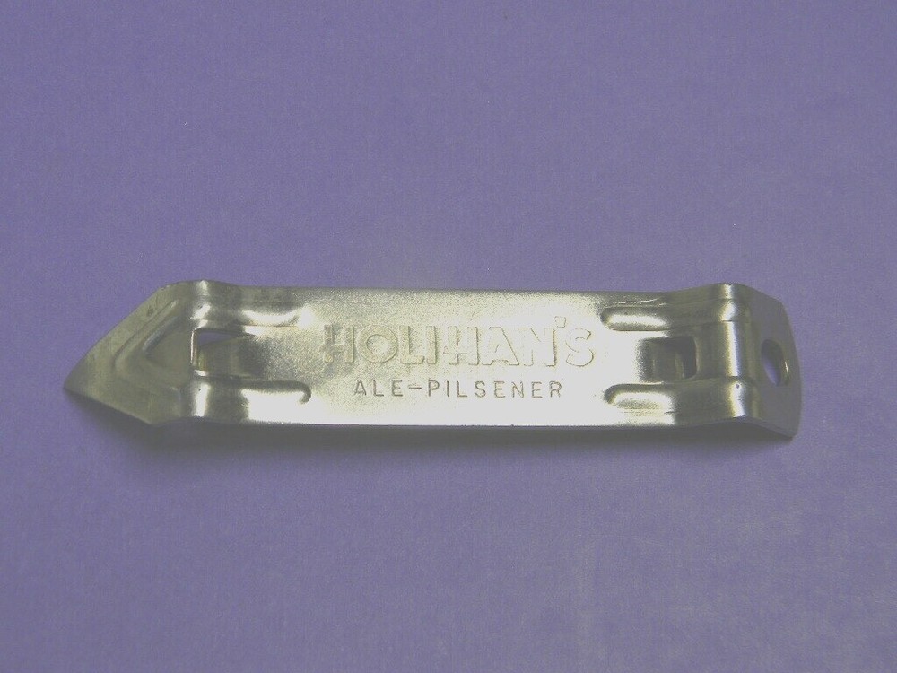 NICE 1950s HOLIHAN'S ALE BEER BOTTLE CAN OPENER KEY CHAIN LAWRENCE MASSACHUSETTS
