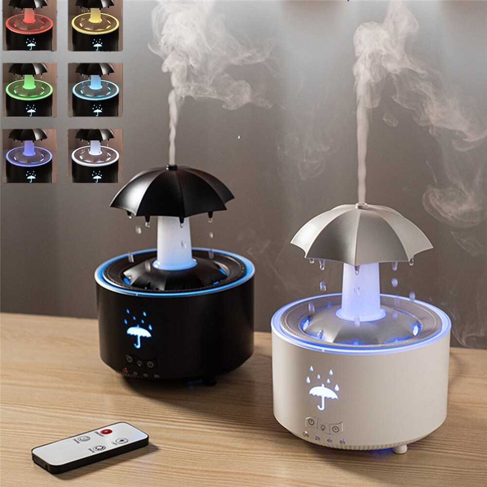 7 Color Raindrop Humidifier Essential Oil Diffuser LED Light Air Humidifier