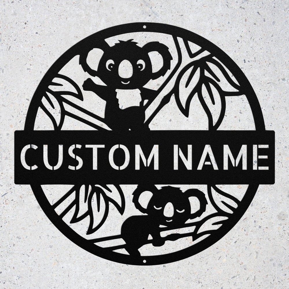 Custom Koala Metal Sign Personalized Australian Animal Wall Decor Plaque Gift