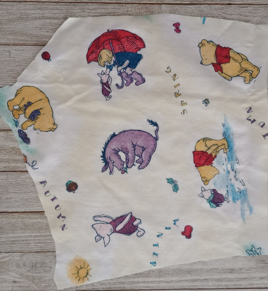disney classic pooh eeyore fun fabric scrap piglet 10 by 9 inch #1008 1pc new