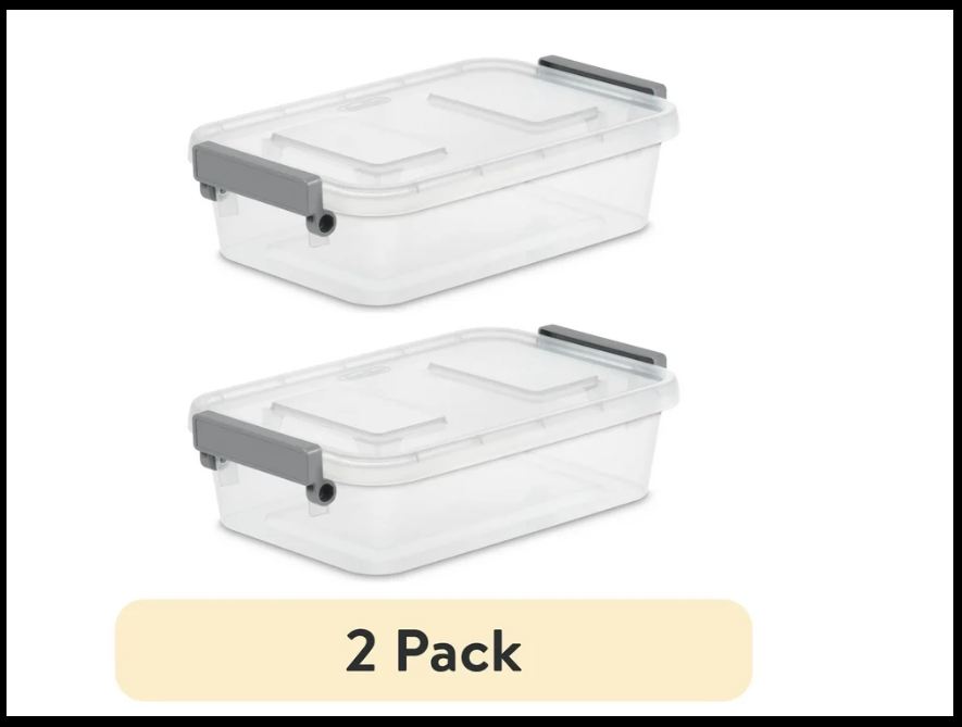 (2-Pack) Sterilite 2.7 Qt Titanium Modular Latch Storage Box