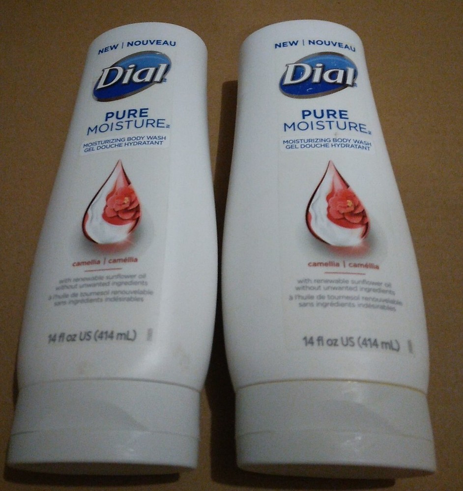 2 Pack Dial Pure Moisture Body Wash Camellia Scent 14 fl oz Each