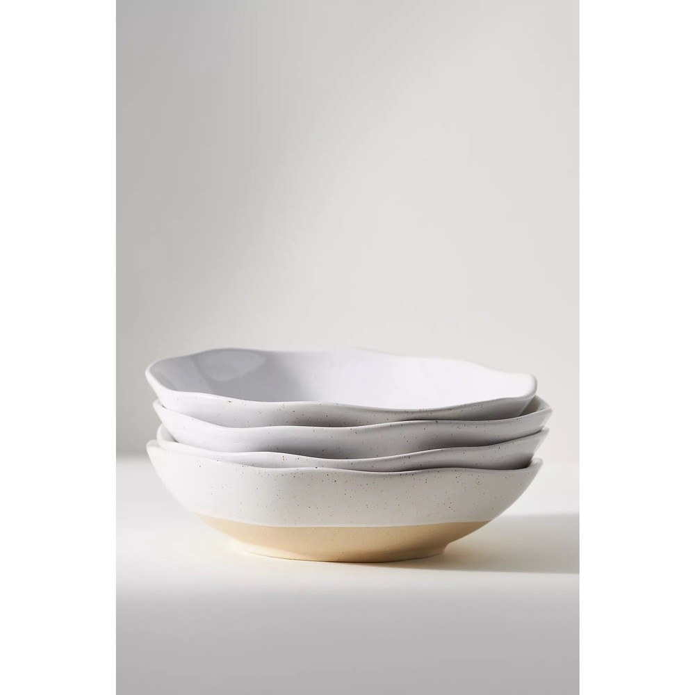 Anthropologie Stoneware Bowls - Set of 4 – 9.5in Farmhouse – Dinnerware - NWT