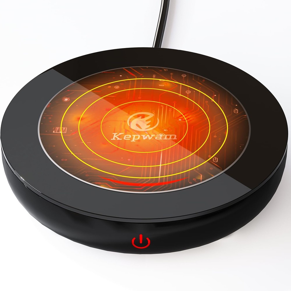 Coffee Mug Warmer with Gravity Sensor & LED Light for Desk - 3 Heat Settings