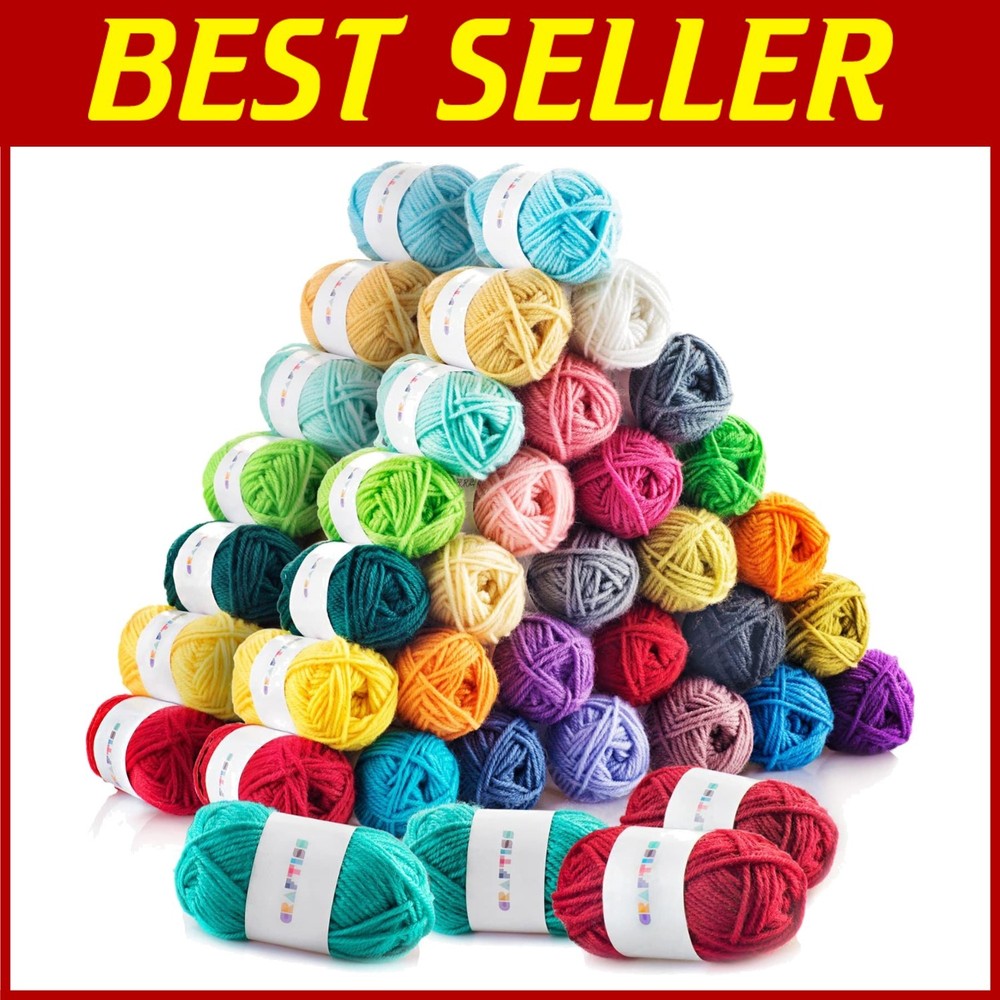 2600 Yards Acrylic Yarn Bundle - Craft Supplies for All Ages