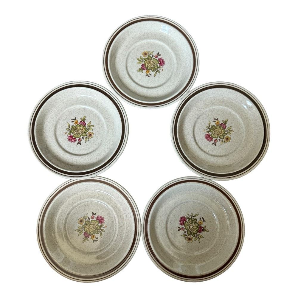 Set of 5 Vintage Royal Doulton Lambethware Gaiety Floral Salad Plates