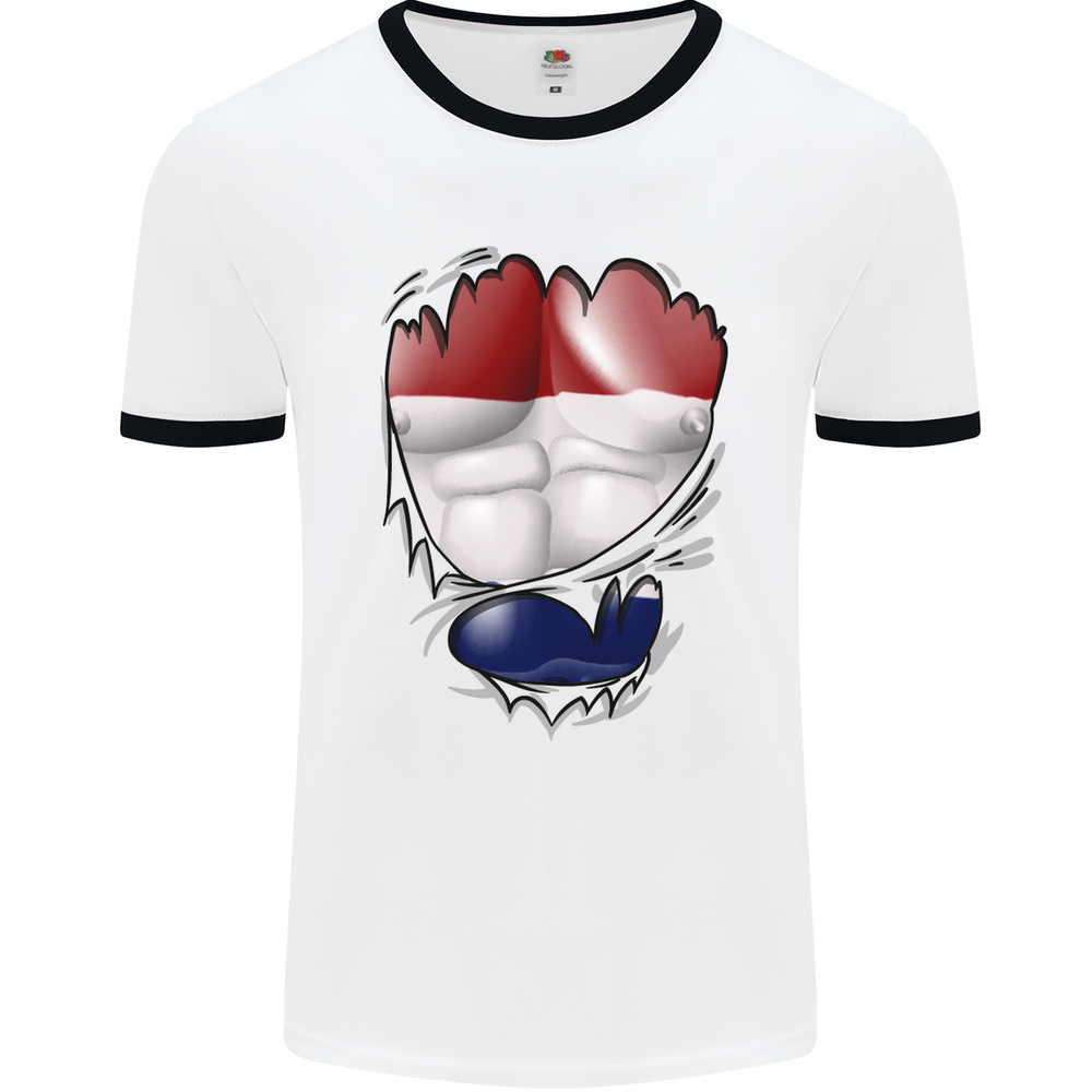 Gym The Dutch Flag Ripped Muscles Holland Mens Ringer T-Shirt